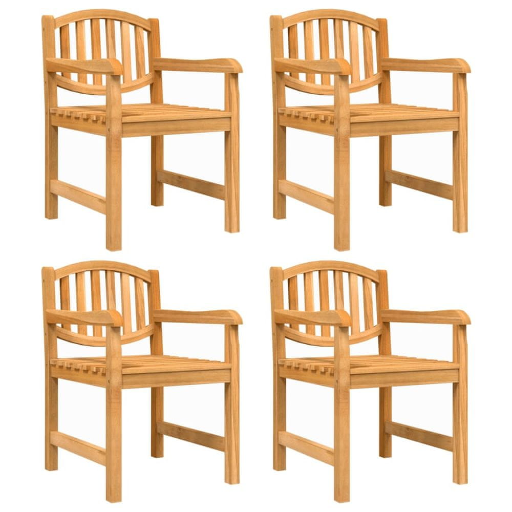 Vidaxl Záhradné stoličky 4 ks 58x59x88 cm tíkové masívne drevo